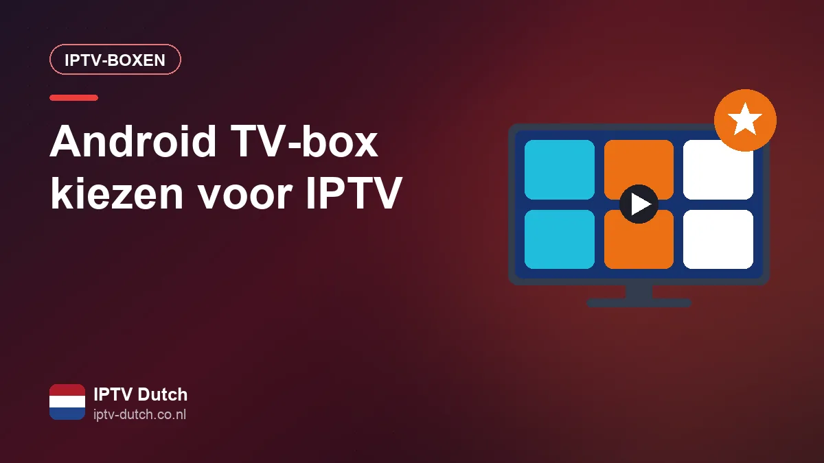 Android TV-box met afstandsbediening naast een tv