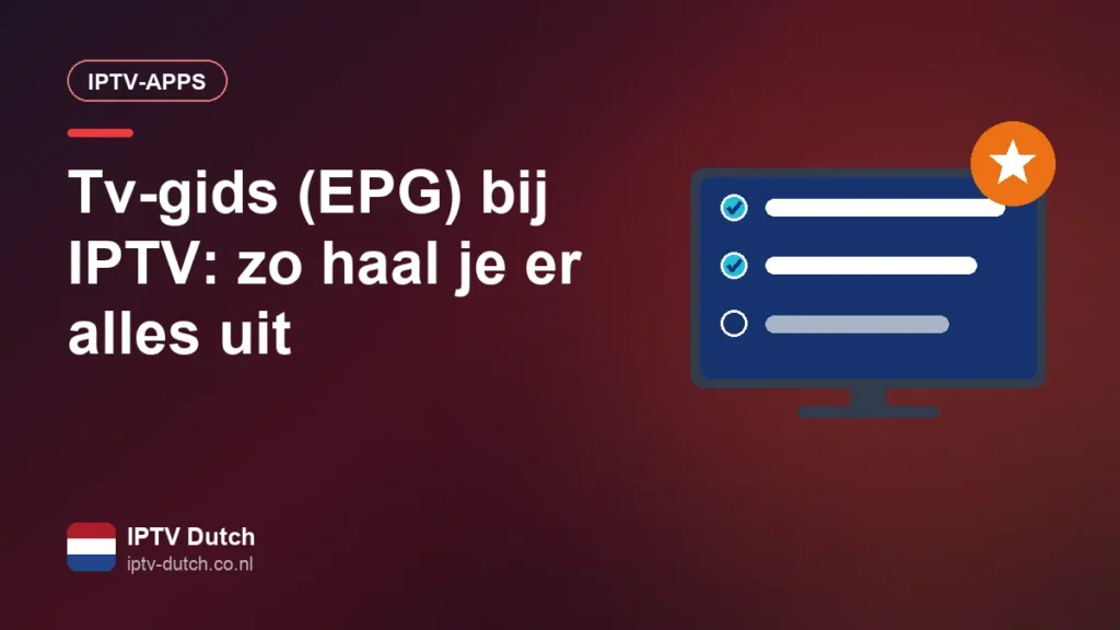Tv-gids (EPG) geopend in een IPTV-app op een televisie